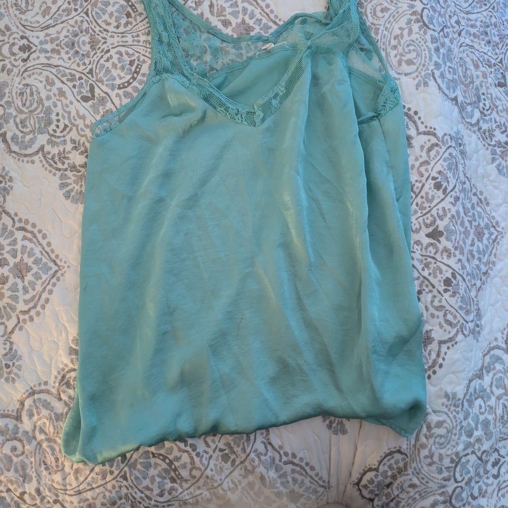 Maurices Teal Lace Trim Camisole